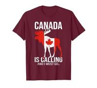 Canada is Calling - Urlaub in Kanada | Auswanderer T-Shirt, Herren, Kastanienbraun, M
