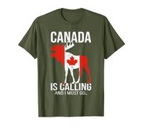 Canada is Calling - Urlaub in Kanada | Auswanderer T-Shirt, Herren, Olivgrün, M