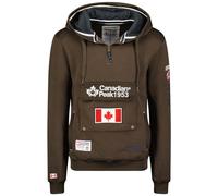 Canadian Peak Galapagos_Men - Men's Zip Pocket Hoodie - Sweatshirt Sweater Logo Long Sleeve Warm - Men's Spring Summer Fall Winter Season (Brown 3XL)
