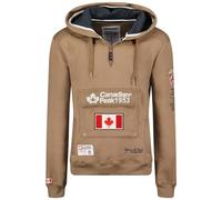 Canadian Peak Galapagos_Men - Men's Zip Pocket Hoodie - Sweatshirt Sweater Logo Long Sleeve Warm - Men's Spring Summer Fall Winter Season (Taupe XXL)