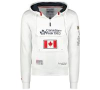 Canadian Peak Galapagos_Men - Men's Zip Pocket Hoodie - Sweatshirt Sweater Logo Long Sleeve Warm - Men's Spring Summer Fall Winter Season (White XL)