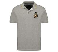 Canadian Peak Herren Polo Kariteak Poloshirt Kurzarm Baumwolle weich atmungsaktiv Knopfleiste Flagge Brust Freizeit Sommer bequem sportlich elegant Herrenmode (Hellgrau M)