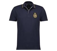 Canadian Peak Herren Polo Kariteak Poloshirt Kurzarm Baumwolle weich atmungsaktiv Knopfleiste Flagge Brust Freizeit Sommer bequem sportlich elegant Herrenmode (Marineblau XL)