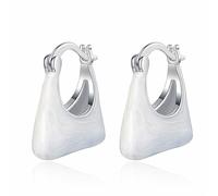 Canarea 1Paar Damen Ohrringe Silber 925 Creolen Handtasche Form Zirkonia Schlicht Mode Ohrstecker Summer Hoop Studs für Frau/Freundin