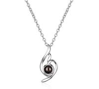 Canarea Halskette Damen Mädchen mit Anhänger Silber 925er Schwarz Perle Herz Unendliche Liebe Kurz Y-Kette Charm Collier für Frauen Freundin Freundschaft Schmuck (Silber)