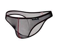 Canarea Herren Slips Ultra Dünn Atmungsaktive Transparent Unterhose Pants String-Tangas Trunk Bulge Beutel Slip Erotik Sex Unterwäsche für Männer (M, Schwarz)