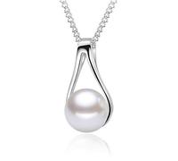 Canarea Kette Damen mädchen Halskette 925 Silber Anhänger einfache Perle Charm Kurz Y-Kette Glückliche Collier für Frauen Freundin