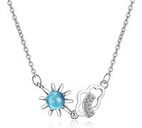 Canarea Kette Damen mädchen Halskette 925 Silber mit Anhänger Sterne und Wolken Blau Strass Charm Y-Kette mode Collier für Frauen Freundin