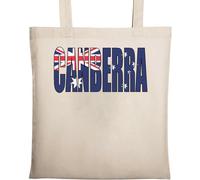Canberra Einkaufstasche mit Australien-Flagge, natürliche ökologische Baumwolle, Beige