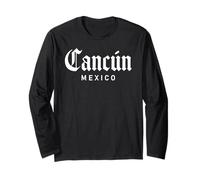 Cancun Mexiko Retro Urlaub Sonnenuntergang Pyramide Trip Resort 2026 Langarmshirt