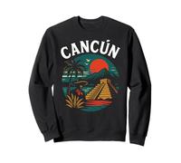 Cancún Mexiko Retro Urlaub Sonnenuntergang Pyramide Trip Resort 2026 Sweatshirt