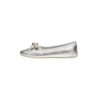 Candice Cooper Candy Bow-Ballerinas aus silbernem Nappaleder, Silber 38