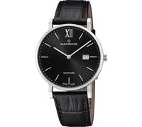 Candino Uhr Für Herren C4724/3 Couple Classic Silber Edelstahl Case SchwarzLeder Band