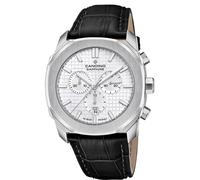 Candino Herrenuhr C4747/5 Icon Gehäuse aus Edelstahl 316L, silberfarben, Lederarmband, Schwarz, weiß