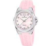 Candino Swiss Damen Uhr Analog Kautschuk Rosa - Quarzwerk - Saphirglas hochresistent - 5 ATM wasserdicht C4777/7 - Lady Elegance