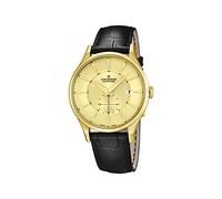 Candino Herren Armbanduhr Quarz mit Gold Zifferblatt Analog-Anzeige und schwarz Lederband C4559/2
