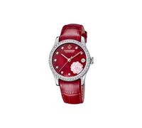 Candino Swiss Damen Armbanduhr Rotes Leder - Quarzwerk - Saphirglas - Wasserdicht bis 5 ATM - Elegant und Klassisch - Kalender C4721/2 - Lady Casual