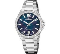 Candino Swiss Damen Uhr Analog Edelstahl 316L Silber - Quarzwerk - Saphirglas hochresistent - 5 ATM wasserdicht - Kalender C4760/C - Lady Casual