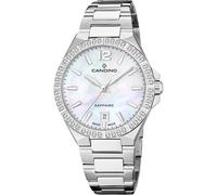 Candino Swiss Damen Uhr Analog Edelstahl 316L Silber - Quarzwerk - Saphirglas hochresistent - 5 ATM wasserdicht - Kalender C4760/A - Lady Casual