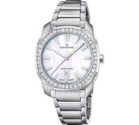 Candino Swiss Damen Uhr Analog Edelstahl 316L Silber - Quarzwerk - Saphirglas hochresistent - 5 ATM wasserdicht - Kalender C4756/7 - Icon