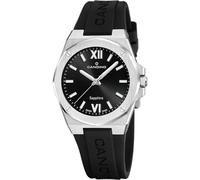 Candino Swiss Damen Uhr Analog Kautschuk Schwarz - Quarzwerk - Saphirglas hochresistent - 5 ATM wasserdicht C4777/5 - Lady Elegance