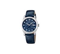 Candino Uhr Für Damen C4736/2 Newness Silber Edelstahl Case BlauLeder Band