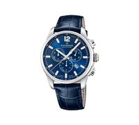Candino Swiss Herrenuhr Analog aus Edelstahl und Leder Blau