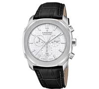 Candino Herrenuhr C4747/5 Icon Gehäuse aus Edelstahl 316L, silberfarben, Lederarmband, Schwarz, weiß