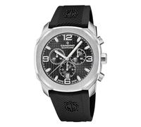 Candino Swiss Herren Uhr Analog mit Schwarzem Kautschukband - Quarzwerk - Chronograph - Kalender - Saphirglas mit hoher Widerstandsfähigkeit - Wasserdicht bis 10 ATM C4774/6 Icon