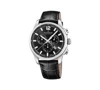 Candino Uhr Für Herren C4745/6 Gents Sport Silber Edelstahl Case SchwarzLeder Band