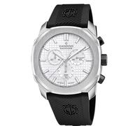 Candino Herrenuhr C4774/7 Icon Gehäuse aus Edelstahl 316L, Silber, Kautschukarmband, Schwarz, weiß