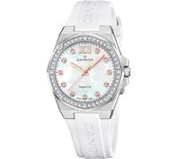 Candino Swiss Damen Uhr Analog Kautschuk Weiß - Quarzwerk - Saphirglas hochresistent - 5 ATM wasserdicht C4772/1 - Lady Elegance