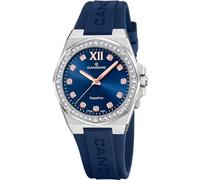 Candino Swiss Damen Uhr Analog Kautschuk Blau - Quarzwerk - Saphirglas hochresistent - 5 ATM wasserdicht C4772/2 - Lady Elegance