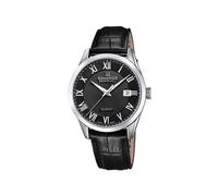 Candino Uhr Für Herren C4710/D Couple Classic Silber Edelstahl Case SchwarzLeder Band