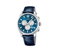 Candino Uhr Für Herren C4745/5 Gents Sport Silber Edelstahl Case BlauLeder Band