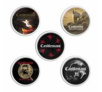 CANDLEMASS BUTTONSET BADGES SET ANSTECKERSET # 1 EPICUS DOOMICUS METALLICUS PINS