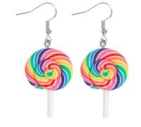 Candy Kostüm Accessoires,1 Paar Lollipop Ohrringe für Frauen und Mädchen,Candy Girl Kostüme Ohrringe für Karneval Fasching Halloween und Lollipop Liebhaber(Bunt)