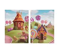 Candy Land bedruckte Reisepasshülle, Reisepasshülle für Reisen, Reisepass, Kartenschutz, Brieftasche, RFID-blockierend, Leder-Kartenetui für Damen und Herren, Candy Land, 20,3 x 13,8 cm, modern, Candy