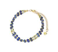Candyfancy Edelstein Armbänder für Frauen Naturstein Armband Damen Natürliche Echte 4mm Steine Doppelter Perlenarmband für Damen Edelstahl Verstellbare Länge 18,5+5cm Sodalite