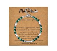 Candyfancy Naturstein Armband Damen Edelstein Armbänder für Frauen Natürliche Echte Steine Perlenarmband für Damen Verstellbare Länge 18+5cm Malachit