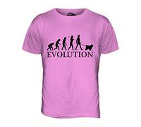 Candymix Tibet Terrier Evolution des Menschen Und Hund Herren T Shirt, Größe 2X-Large, Farbe Rosa