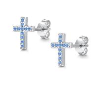 Cangall Ohrstecker Silber 925 für Mädchen, 925 Sterling Silber Ohrringe | Cubic Zirkonia Kreuz Ohrstecker Hypoallergen Klein Schlafen Knorpel Silber Ohrringe Stecker Geschenke für Damen Frauen