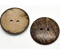 CansyY 12 x Braun Kokosnuss Knöpfe, Ø 44mm, 2 Löcher, Bastelknöpfe, Jackenknöpfe, Mantelknöpfe