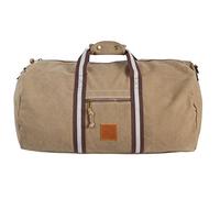 Canvas Barrel Bag - Sporttasche, 45 Liter, Duffel Bag Tasche mit Echt-Leder Veredelung (Manufaktur13) (Sand)