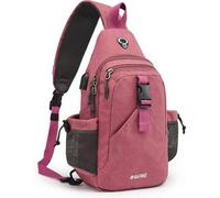 Canvas Brusttasche Schultertasche Sling Bag für Reise Wandern Laufen