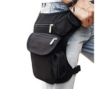 Canvas Drop Leg Bag Hüfttasche Oberschenkeltasche für Männer Frauen Tactical Military Motorrad Fahrrad Radfahren Wandern Camping Outdoor Travel Sling Crossbody Pouch Pack Pocket Daypack (#06Schwarz)