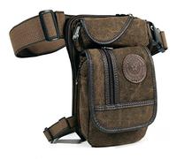 Canvas Drop Leg Bag Hüfttasche Oberschenkeltasche für Männer Frauen Tactical Military Motorrad Fahrrad Radfahren Wandern Camping Outdoor Travel Sling Crossbody Pouch Pack Pocket Daypack Kaffee