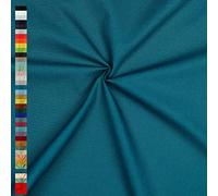 Canvas Stoff Uni Meterware 100% Baumwolle 39 Farben Dekostoff Robust Taschen (041 I Dunkel Cyan)