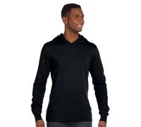 Canvas Unisex Jersey Kapuzen-T-Shirt, langärmlig (Xsmall) (Schwarz)