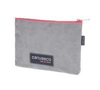 CANVASCO Mäppchen aus recyceltem Segeltuch in grau/pink - Federtasche wasserabweisend und robust - Kosmetiktasche - Textil 5968